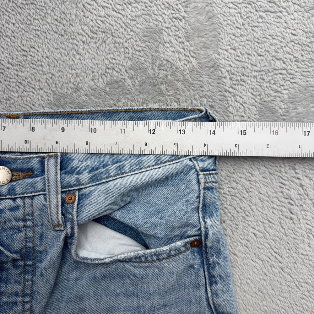 Denim Forum Jeans Womens 26 Blue The Joni High Rise Loose Light Wash Wide Leg